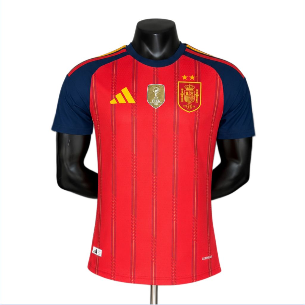 Espanha 2026 1ª camisa Copa do Mundo Versão jogador Campeões