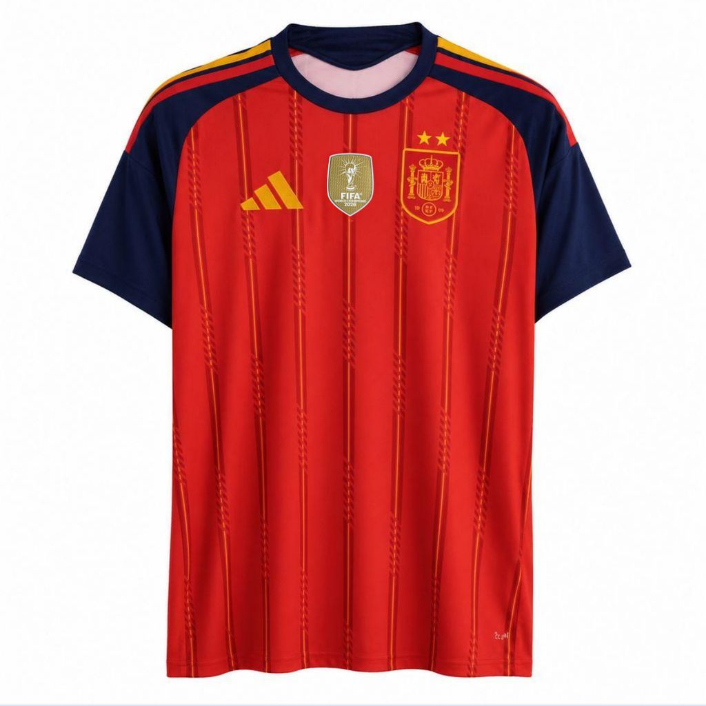 Espanha 2026 1ª camisa Copa do Mundo Edição Campeões